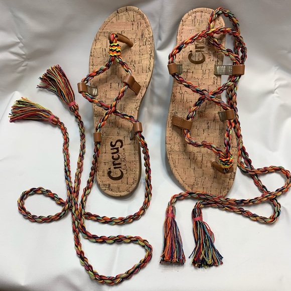 Sam Edelman Circus Beth Lace Up Rainbow Sandal - Picture 2 of 8